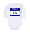 Дитячий бодік Hello my name is Lily Білий фото