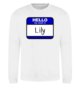 Світшот Hello my name is Lily Білий фото