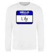 Світшот Hello my name is Lily Білий фото