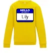 Дитячий світшот Hello my name is Lily Сонячно жовтий фото