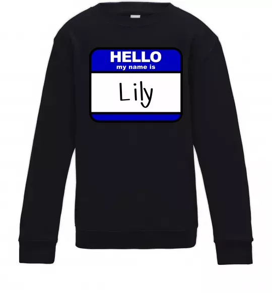 Дитячий світшот Hello my name is Lily Чорний фото