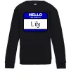 Дитячий світшот Hello my name is Lily Чорний фото