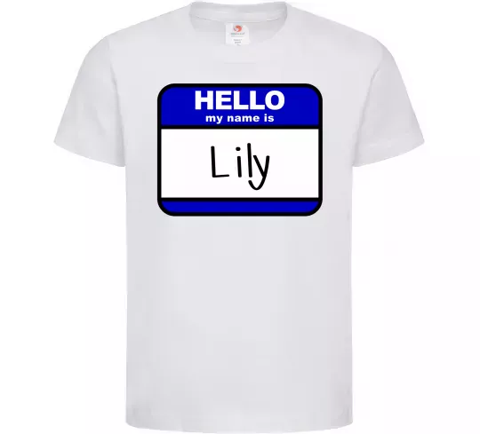 Дитяча футболка Hello my name is Lily Білий фото