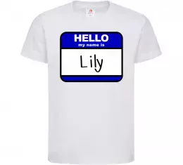 Детская футболка Hello my name is Lily Белый фото