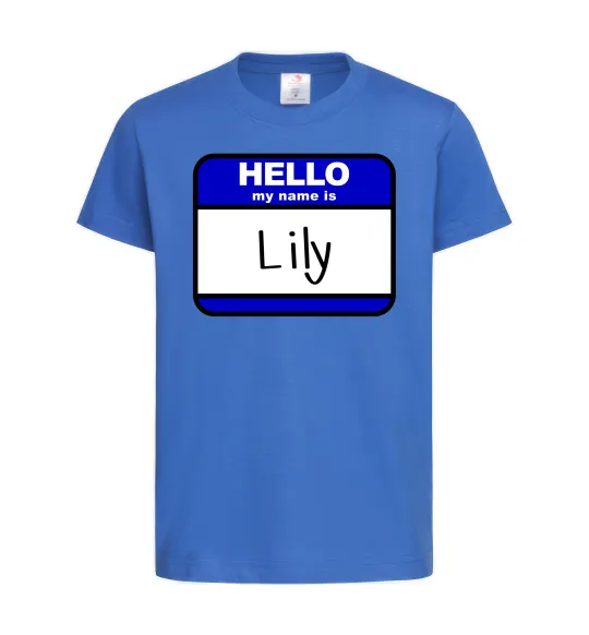 Дитяча футболка Hello my name is Lily Яскраво-синій фото