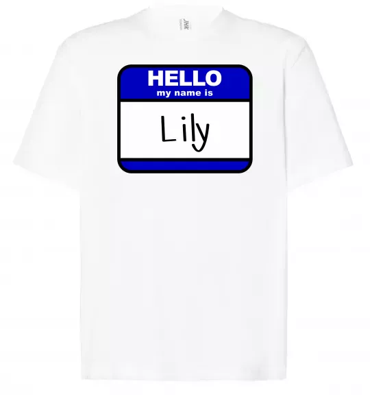 Футболка Оверсайз Hello my name is Lily Белый фото