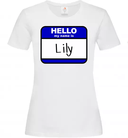 Жіноча футболка Hello my name is Lily Білий фото