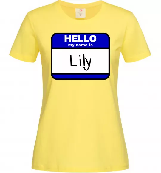 Жіноча футболка Hello my name is Lily Лимонний фото