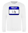 Світшот Hello my name is Lily Білий фото