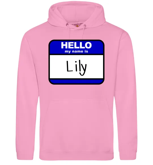 Женская толстовка (худи) Hello my name is Lily Розовый фото