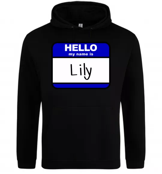 Жіноча толстовка (худі) Hello my name is Lily Чорний фото