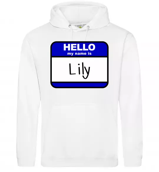 Жіноча толстовка (худі) Hello my name is Lily Білий фото