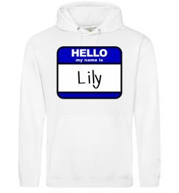 Женская толстовка (худи) Hello my name is Lily