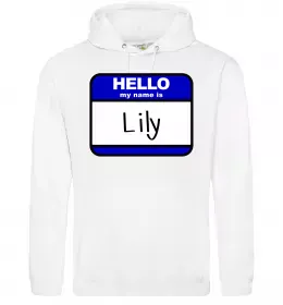 Жіноча толстовка (худі) Hello my name is Lily Білий фото