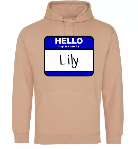 Жіноча толстовка (худі) Hello my name is Lily Пісочний фото