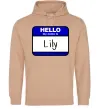 Жіноча толстовка (худі) Hello my name is Lily Пісочний фото