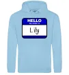 Женская толстовка (худи) Hello my name is Lily Голубой фото