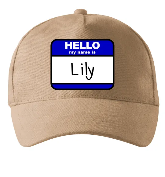 Кепка Hello my name is Lily Песочный фото