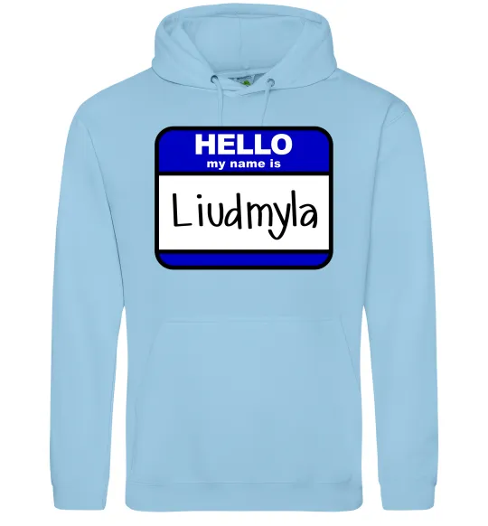 Жіноча толстовка (худі) My name is Lyudmila Блакитний фото