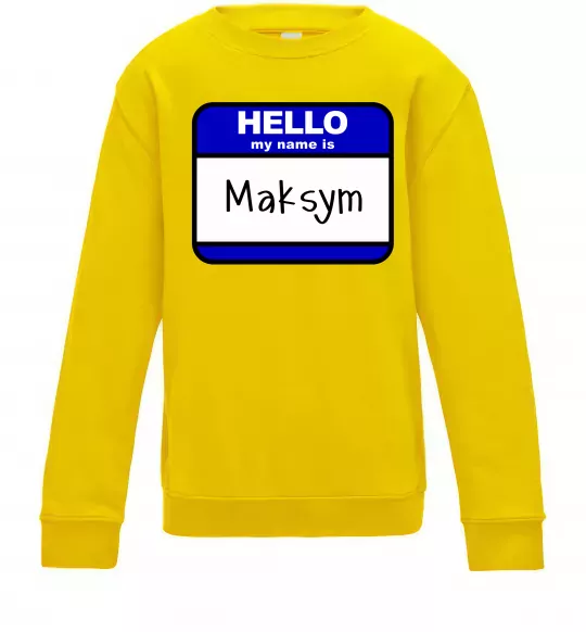 Детский Свитшот My name is Maksym Солнечно желтый фото