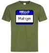 Чоловіча футболка My name is Maksym Оливковий фото