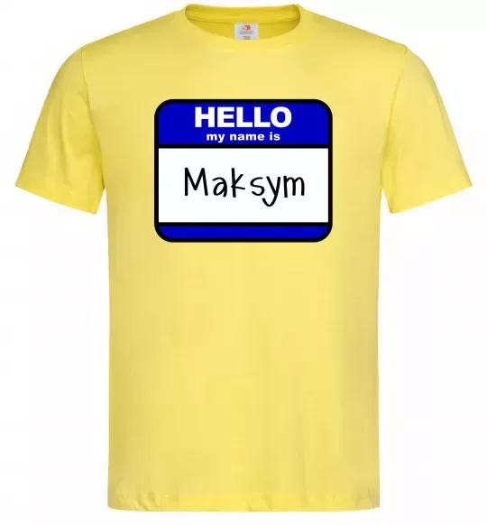 Чоловіча футболка My name is Maksym Лимонний фото
