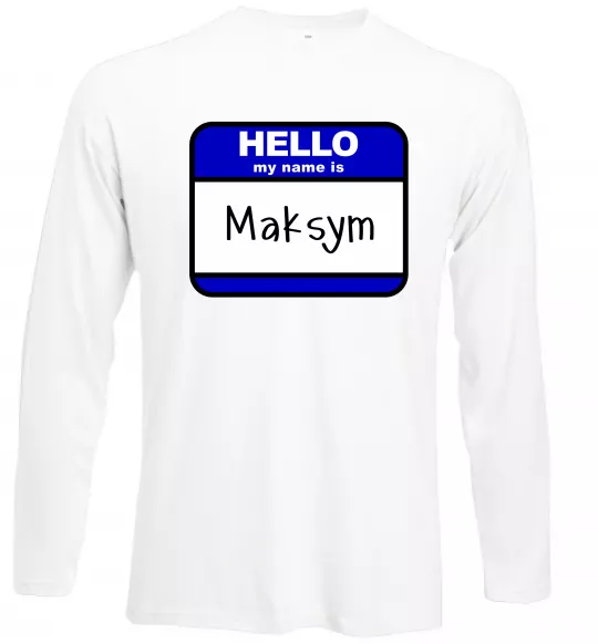 Лонгслів My name is Maksym Білий фото