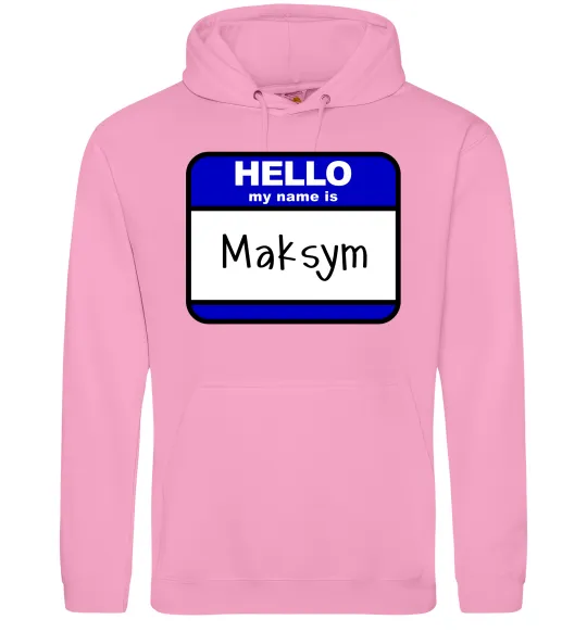 Чоловіча толстовка (худі) My name is Maksym Рожевий фото