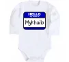 Детский боди Hello my name is Mykhailo Белый фото