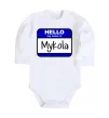 Дитячий бодік Hello my name is Mykola Білий фото