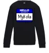 Детский Свитшот Hello my name is Mykola Черный фото