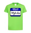 Дитяча футболка Hello my name is Mykola Лаймовий фото