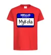 Дитяча футболка Hello my name is Mykola Червоний фото