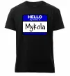 Мужская премиум футболка Hello my name is Mykola Черный фото
