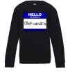 Детский Свитшот Hello my name is Oleksandra Черный фото