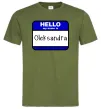 Мужская футболка Hello my name is Oleksandra Оливковый фото
