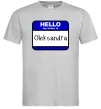 Мужская футболка Hello my name is Oleksandra Серый фото