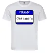 Мужская футболка Hello my name is Oleksandra Белый фото