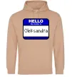 Мужская толстовка (худи) Hello my name is Oleksandra Песочный фото