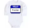 Дитячий бодік Hello my name is Ruslan Білий Дитячий бодік Hello my name is Ruslan Білий фото