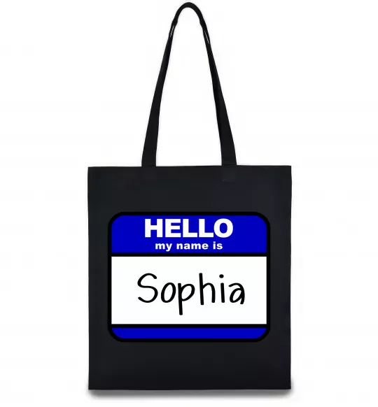 Еко-сумка Hello my name is Sophia Чорний фото