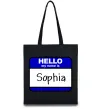 Еко-сумка Hello my name is Sophia Чорний фото
