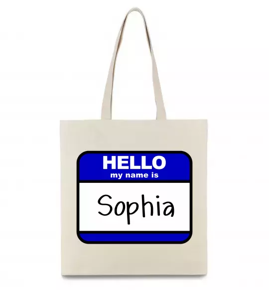 Еко-сумка Hello my name is Sophia Бежевий фото