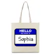 Еко-сумка Hello my name is Sophia Бежевий фото