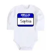 Детский боди Hello my name is Sophia Белый фото