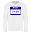 Світшот Hello my name is Sophia Білий фото