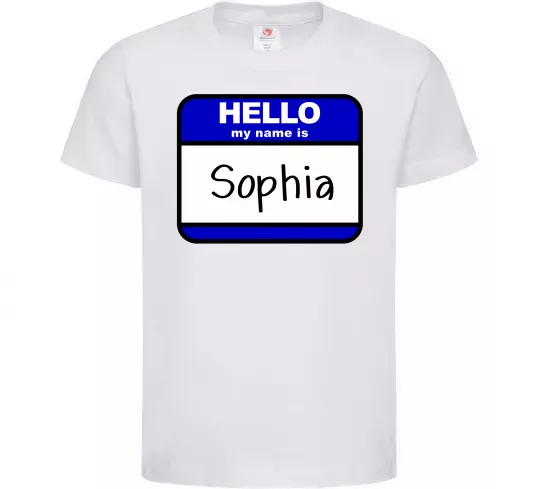 Детская футболка Hello my name is Sophia Белый фото