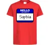 Детская футболка Hello my name is Sophia Красный фото