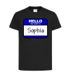 Детская футболка Hello my name is Sophia Черный фото