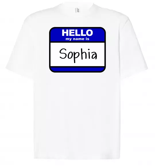 Футболка Оверсайз Hello my name is Sophia Білий фото